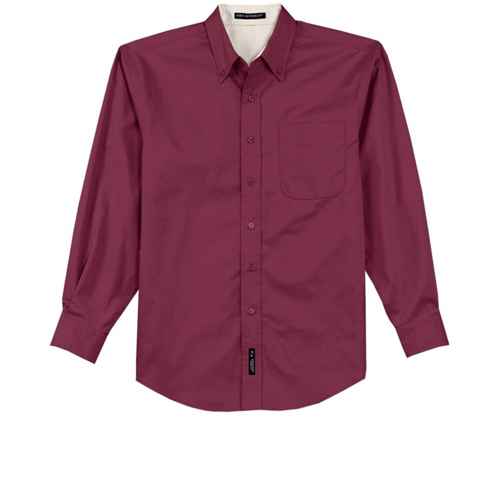 Port authority 4XL burgundy button down long